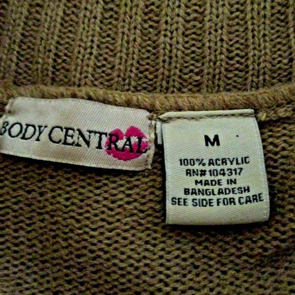 Breton Stripe Cowl Neck Mini Sweater Dress sz S Black and Tan - Picture 6 of 6